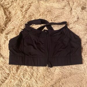 Black constantly varied gear zip up sports bra